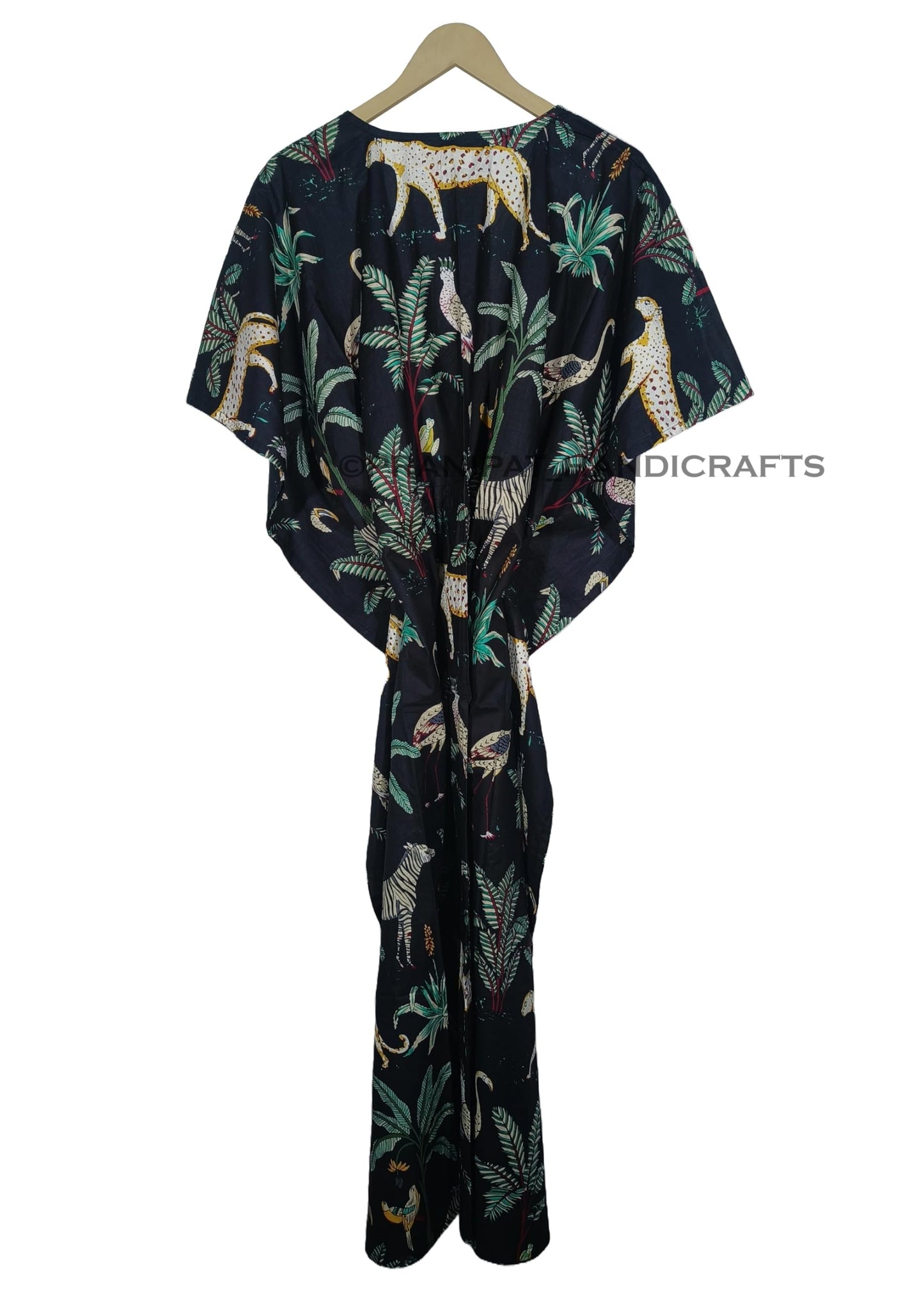 Animal Print Dress Sleepwear 100% Cotton Ethnic Maxi Beach cover up nightwear Caftan Dress