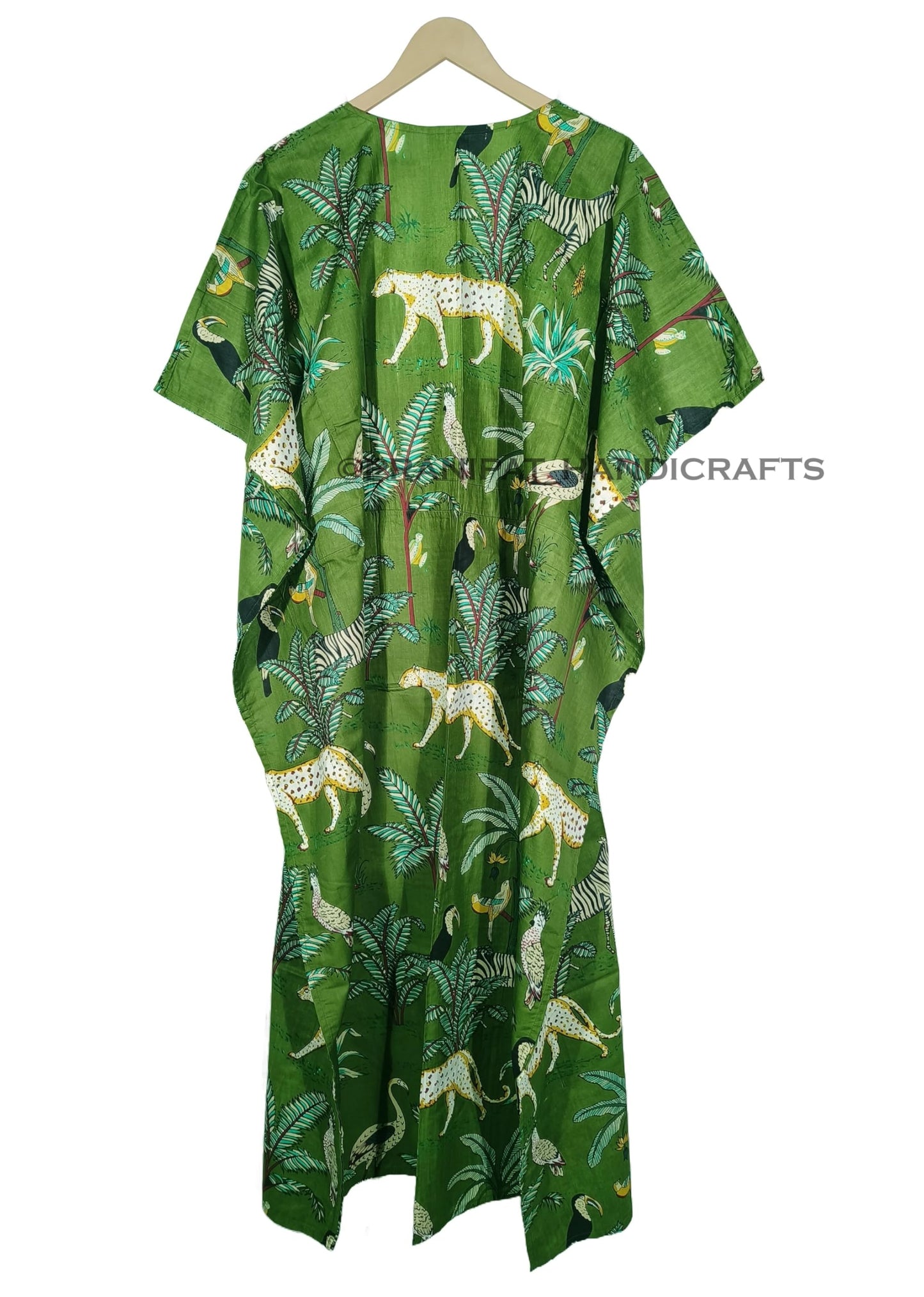 Animal Print Dress Sleepwear 100% Cotton Ethnic Maxi Beach cover up nightwear Caftan Dress