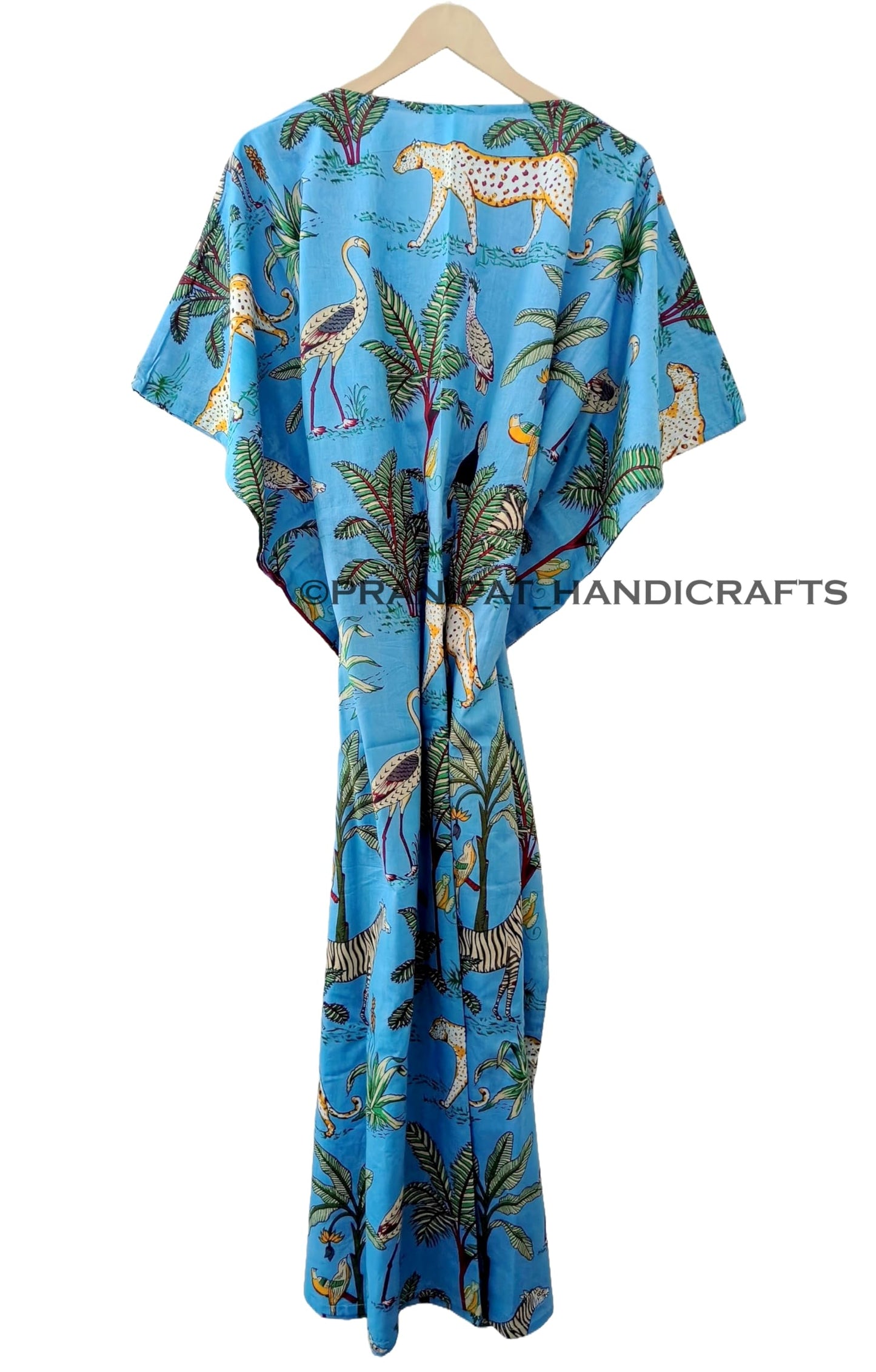 Animal Print Dress Sleepwear 100% Cotton Ethnic Maxi Beach cover up nightwear Caftan Dress