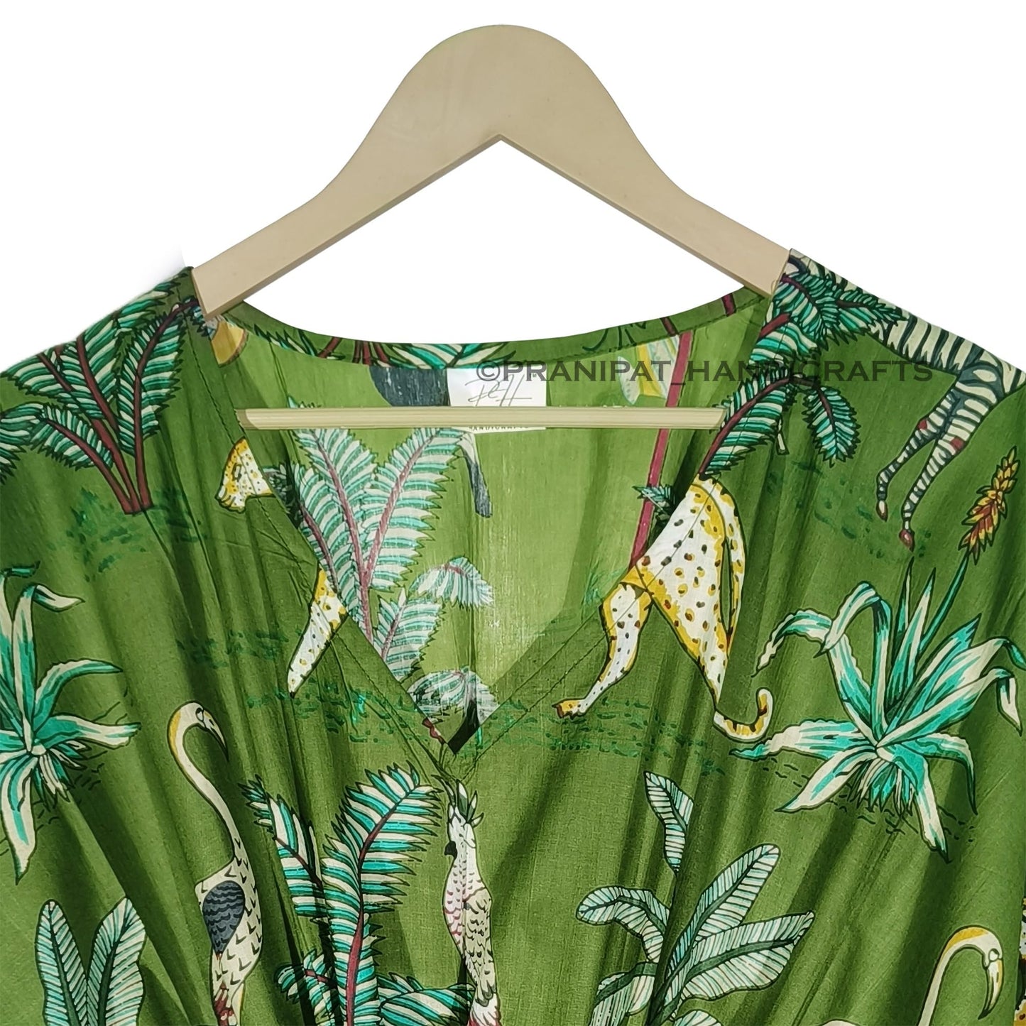Animal Print Dress Sleepwear 100% Cotton Ethnic Maxi Beach cover up nightwear Caftan Dress