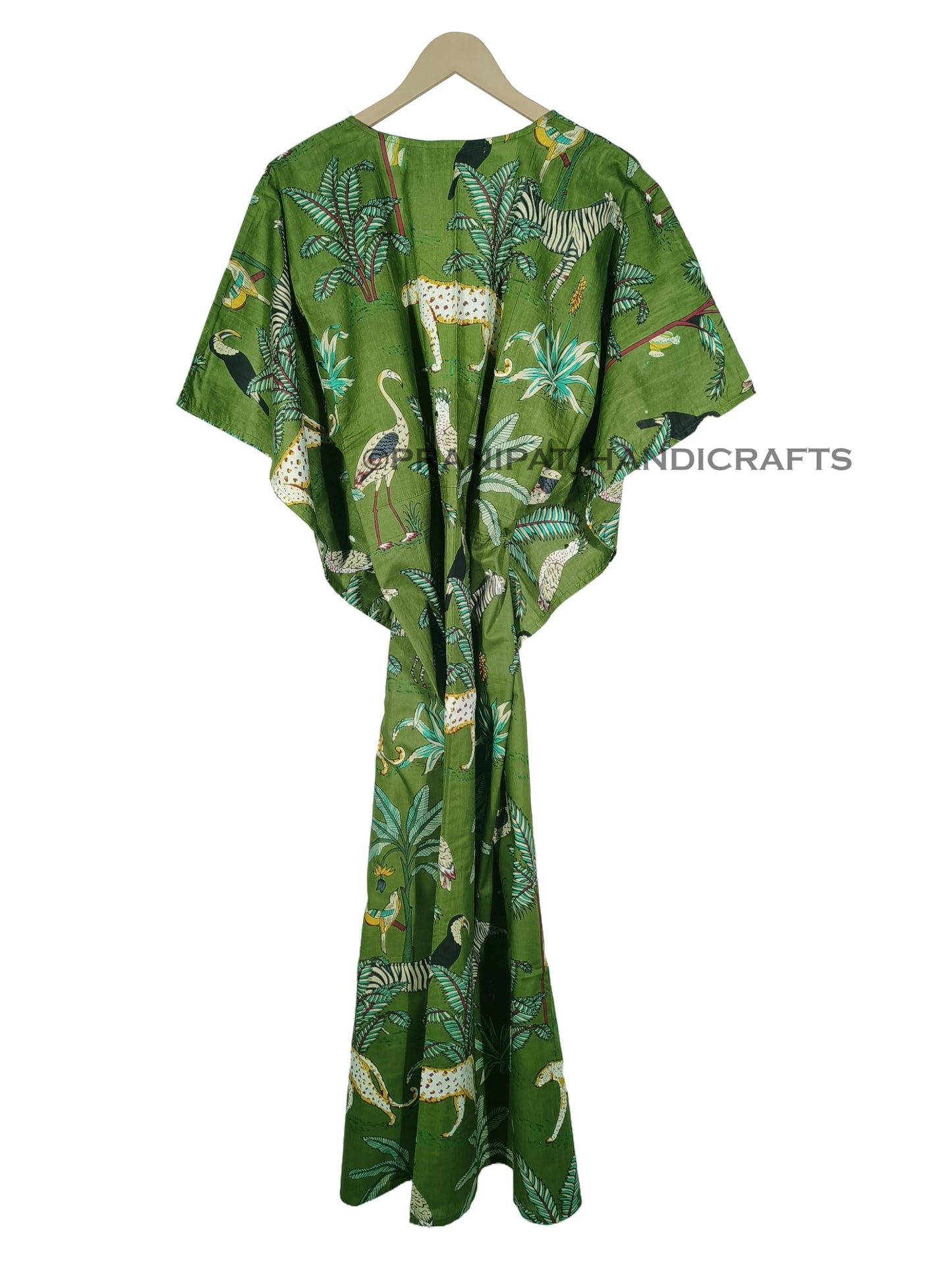Animal Print Dress Sleepwear 100% Cotton Ethnic Maxi Beach cover up nightwear Caftan Dress