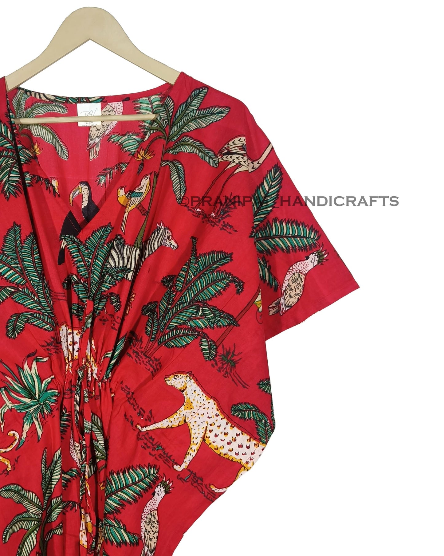 Animal Print Dress Sleepwear 100% Cotton Ethnic Maxi Beach cover up nightwear Caftan Dress