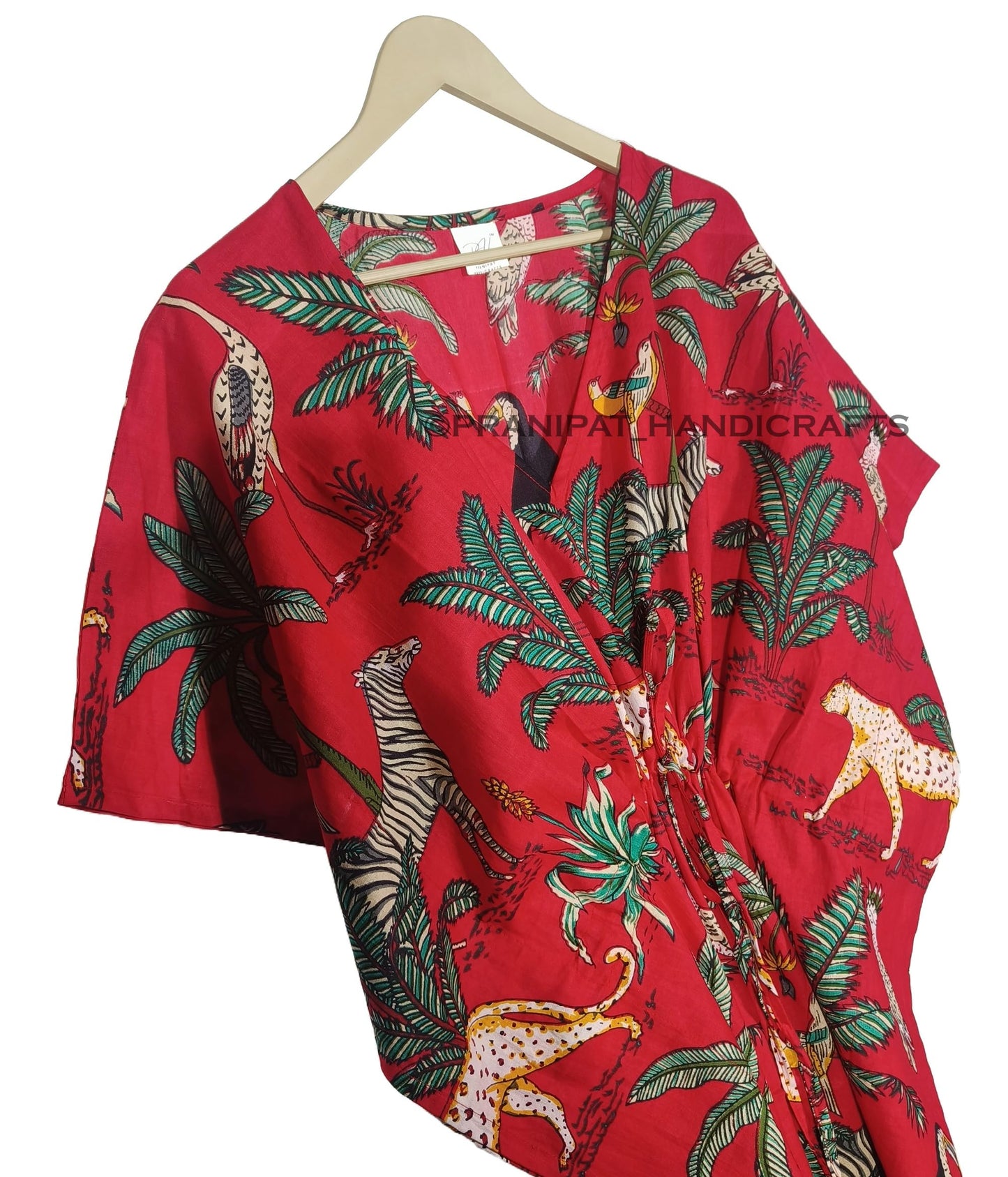 Animal Print Dress Sleepwear 100% Cotton Ethnic Maxi Beach cover up nightwear Caftan Dress