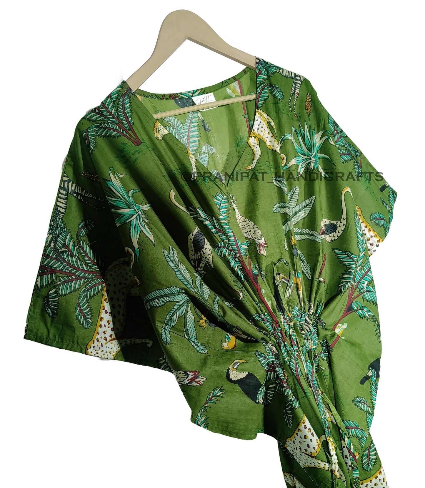 Animal Print Dress Sleepwear 100% Cotton Ethnic Maxi Beach cover up nightwear Caftan Dress